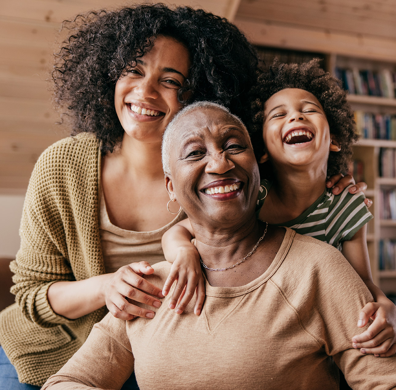 Grandmother and kids